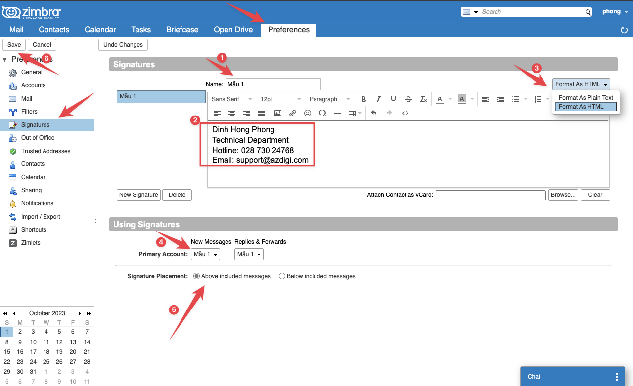 Tạo chữ ký email
