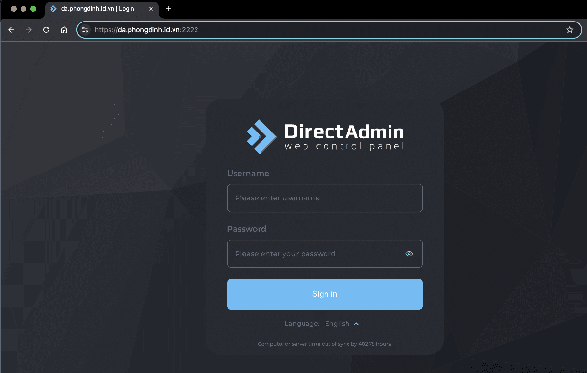 truy cập hostname đã có SSL