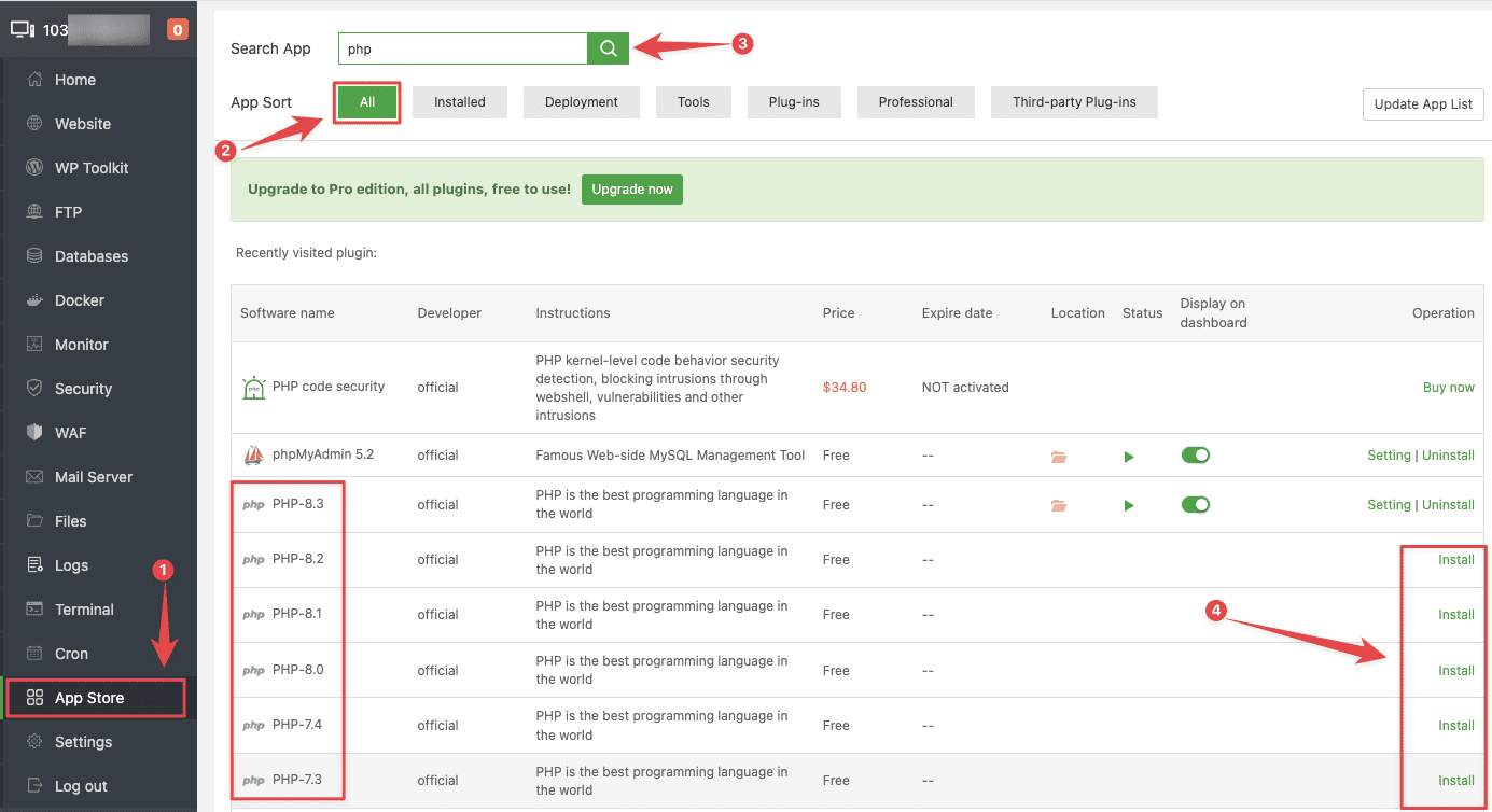 Cài đặt nhiều version PHP