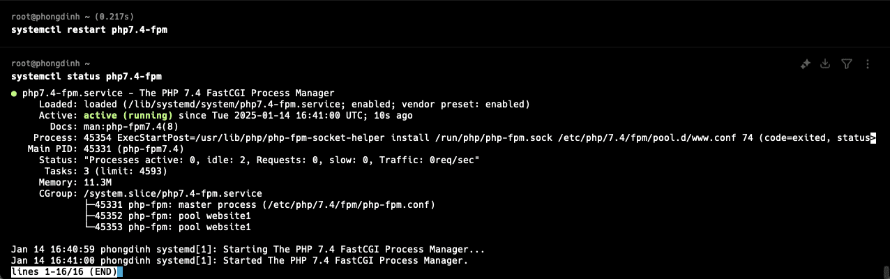 PHP7.4 trong LEMP Stack