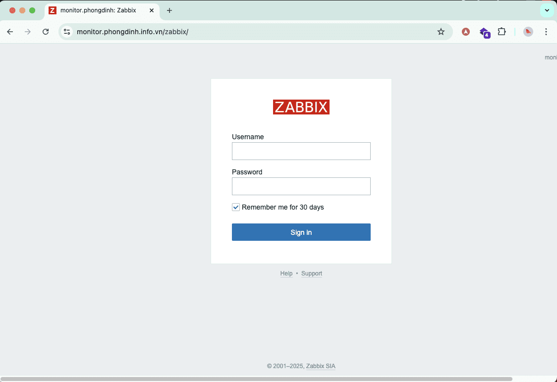 Truy cập Zabbix với HTTPS