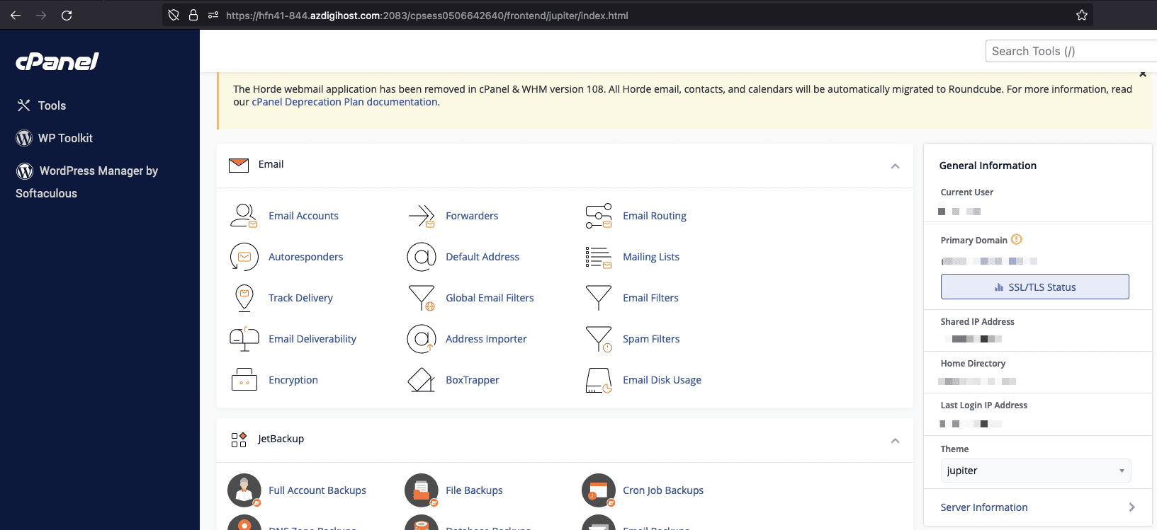 login cPanel