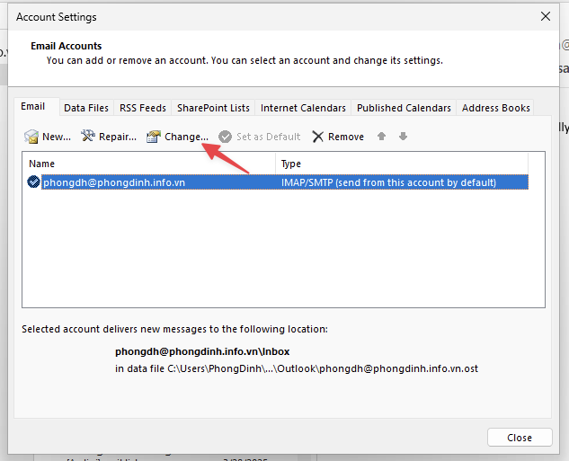 Account settings Outlook